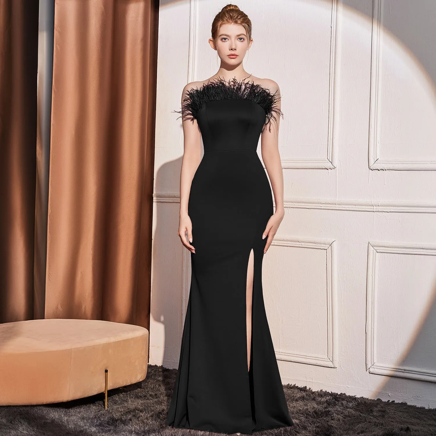2025 Evening dress women's  new  high-end high-end temperament socialite style dinner party will show thin long dress