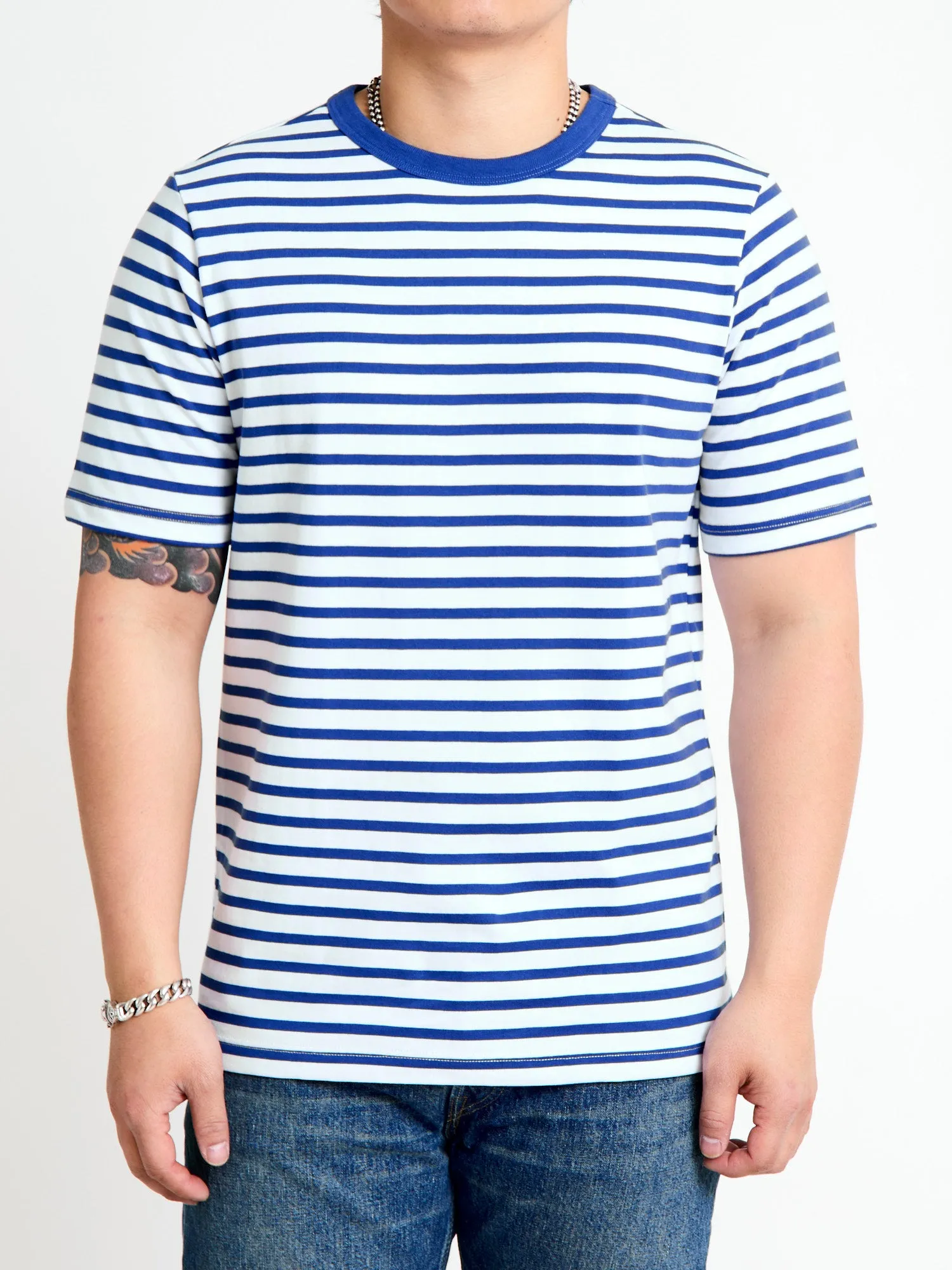 2M14 "Good Originals" 6.8oz Relaxed T-Shirt in Blue/White