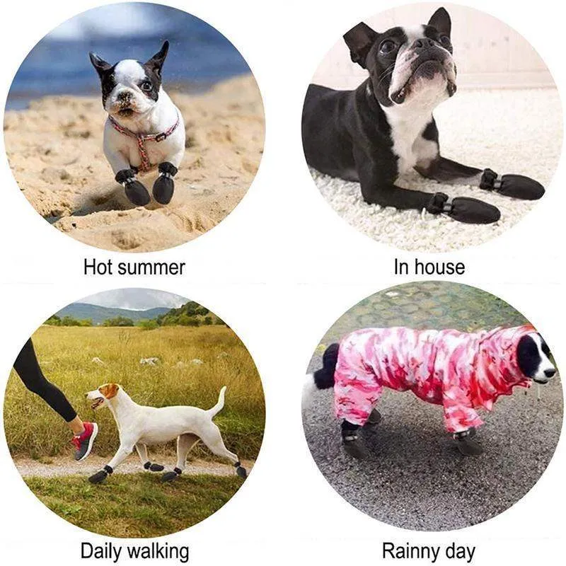 4Pcs Anti-Slip Protective Dog Boots 7 Sizes