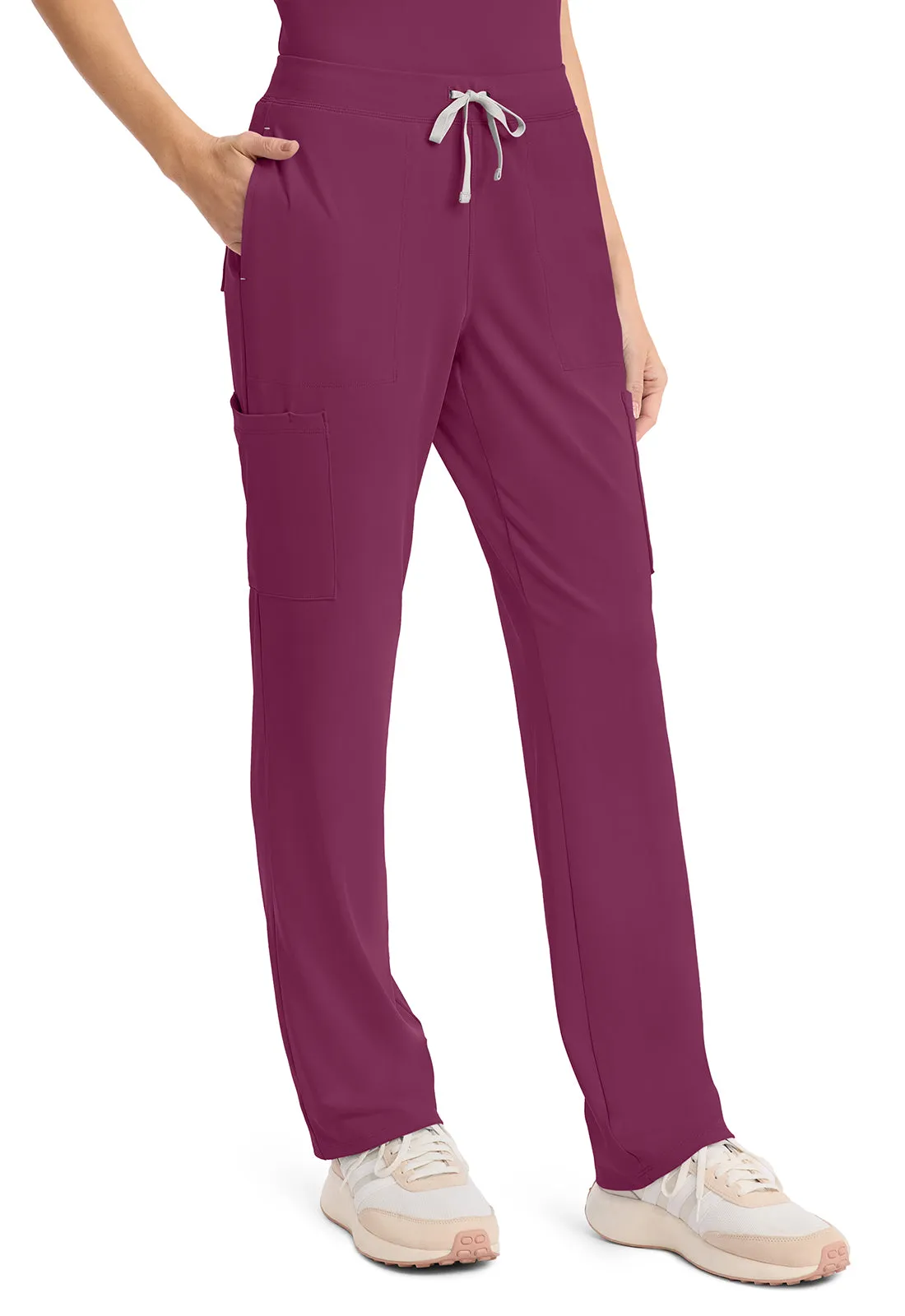 Achieve CK096 Women's 5-Pocket Straight Leg Pants Wine