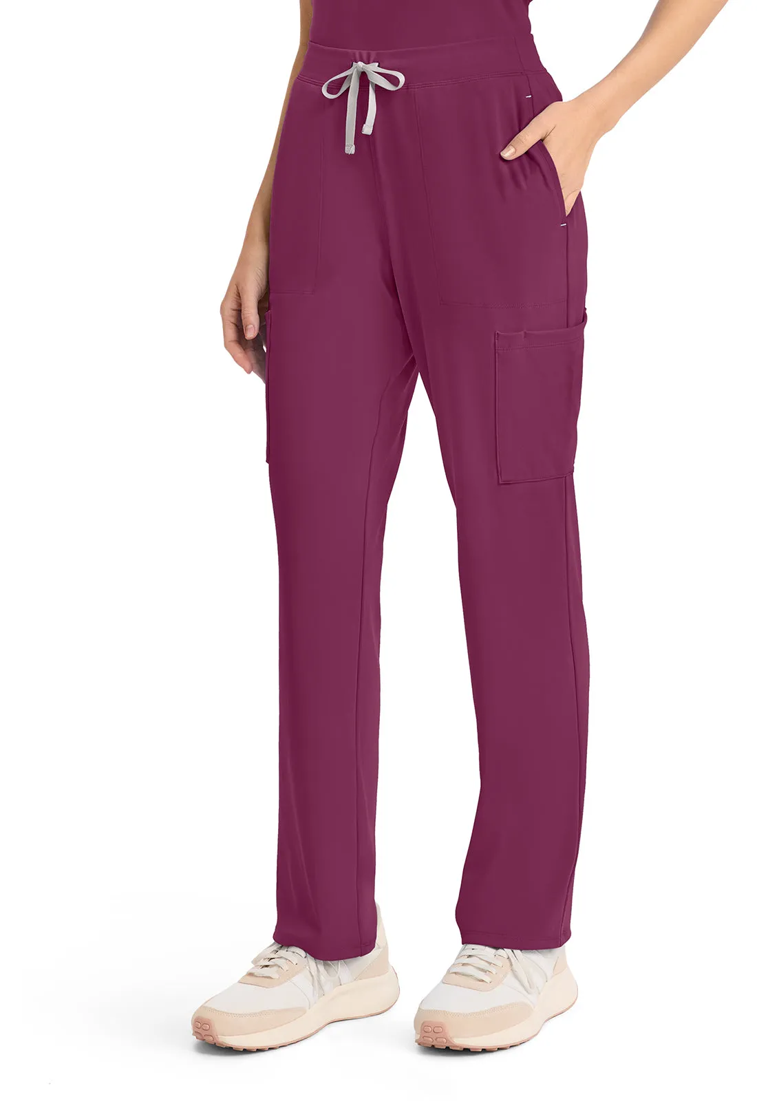 Achieve CK096 Women's 5-Pocket Straight Leg Pants Wine