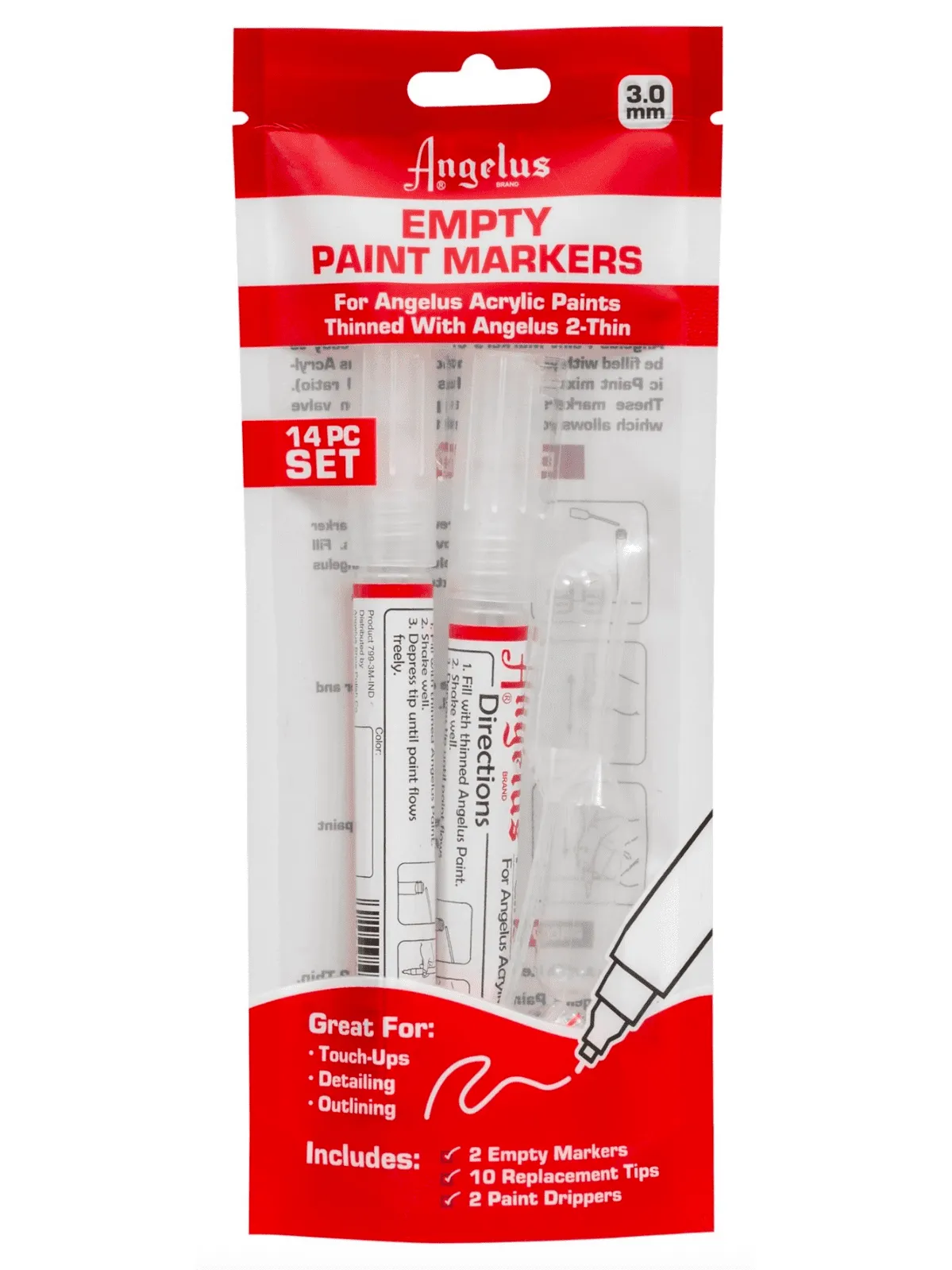Angelus 14pc Paint Marker set to use with Acrylic paints