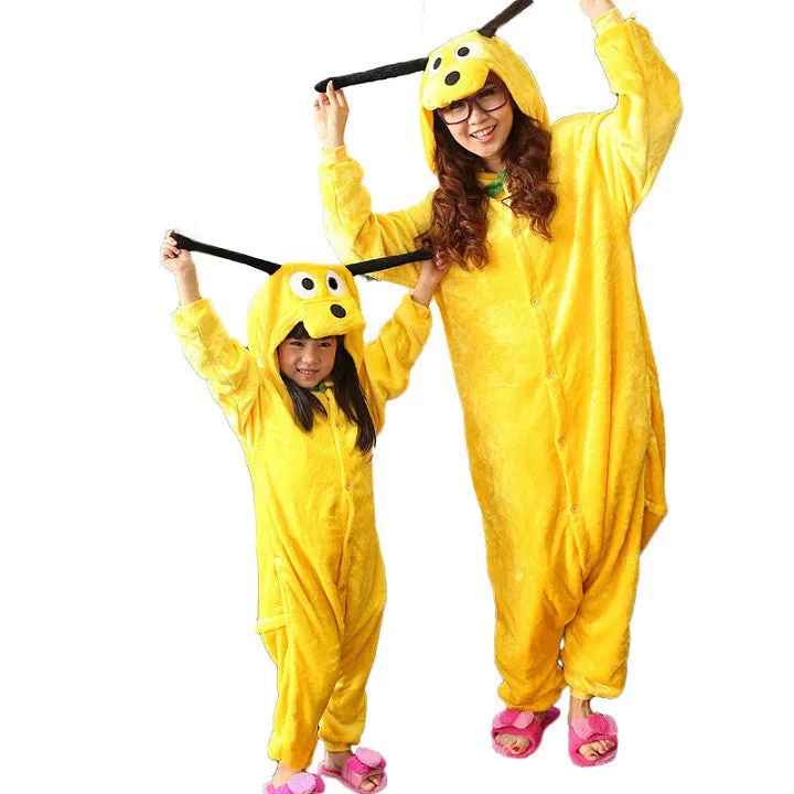 Animal pajamas one piece Family matching outfits Adult onesie Mother and daughter clothes Totoro Dinosaur Unicorn Pyjamas women