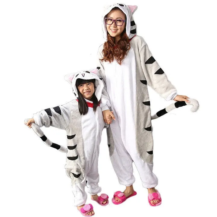 Animal pajamas one piece Family matching outfits Adult onesie Mother and daughter clothes Totoro Dinosaur Unicorn Pyjamas women