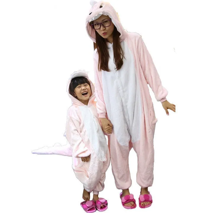 Animal pajamas one piece Family matching outfits Adult onesie Mother and daughter clothes Totoro Dinosaur Unicorn Pyjamas women