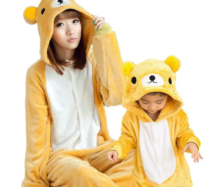 Animal pajamas one piece Family matching outfits Adult onesie Mother and daughter clothes Totoro Dinosaur Unicorn Pyjamas women