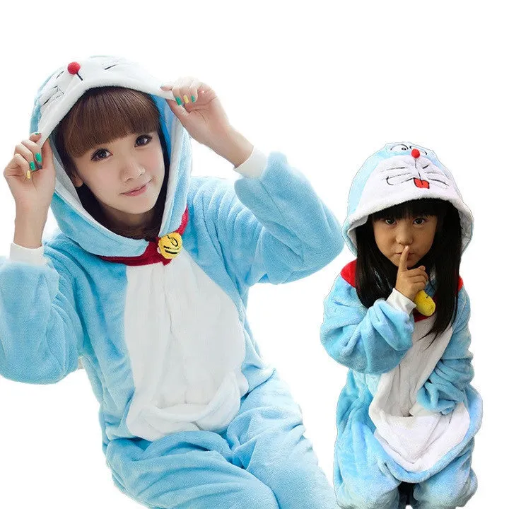 Animal pajamas one piece Family matching outfits Adult onesie Mother and daughter clothes Totoro Dinosaur Unicorn Pyjamas women