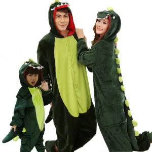 Animal pajamas one piece Family matching outfits Adult onesie Mother and daughter clothes Totoro Dinosaur Unicorn Pyjamas women