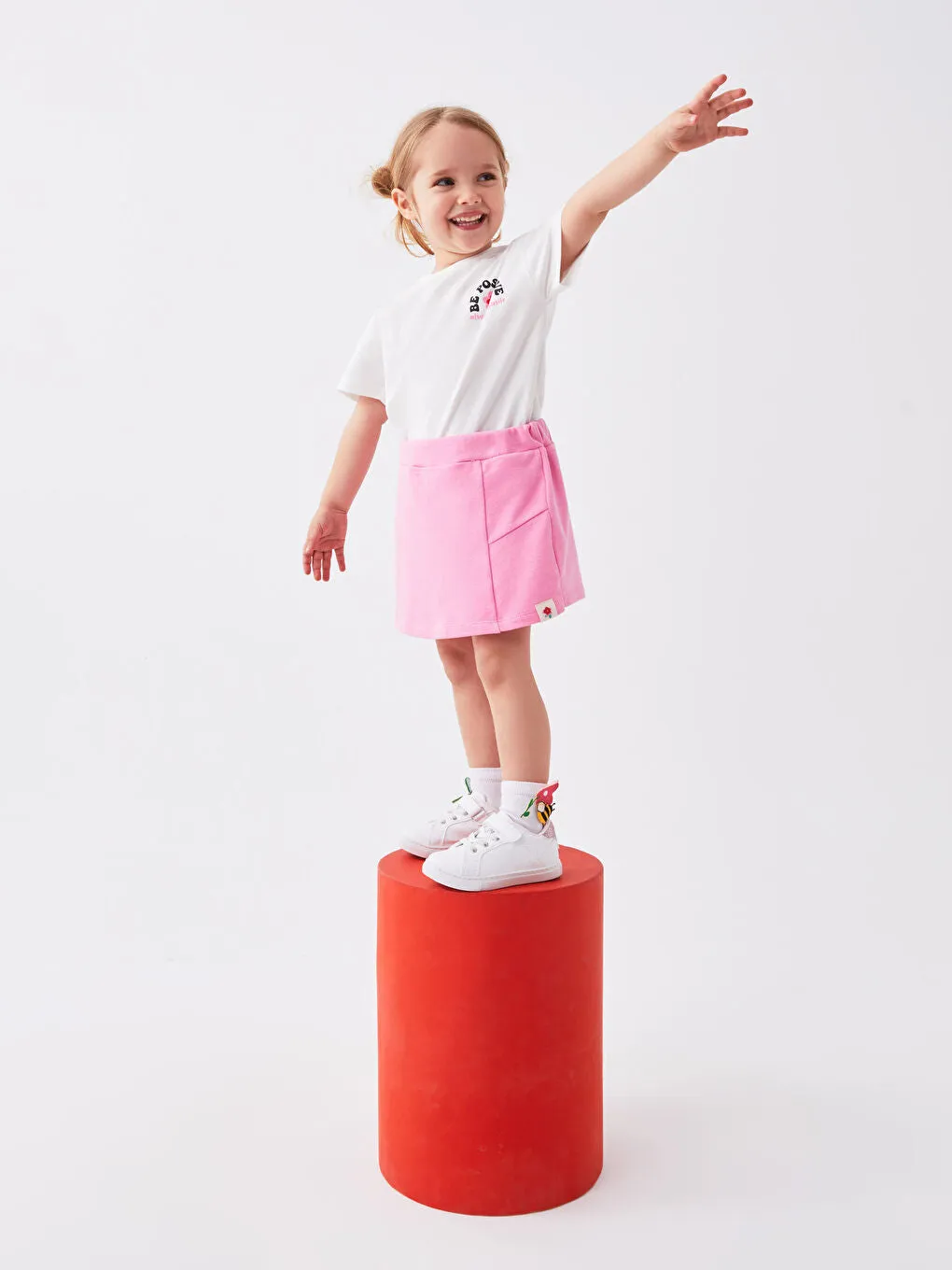 Basic Elastic Waist Baby Girl Short Skirt
