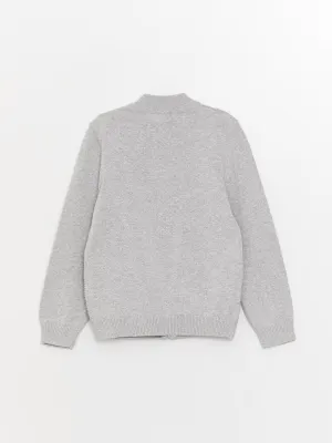 Basic Long Sleeve Boys Knitwear Cardigan