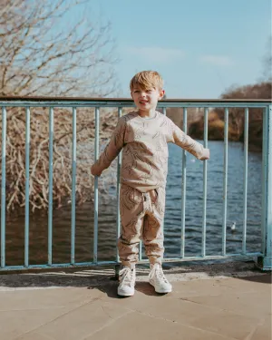 Beige Pelican Print Joggers