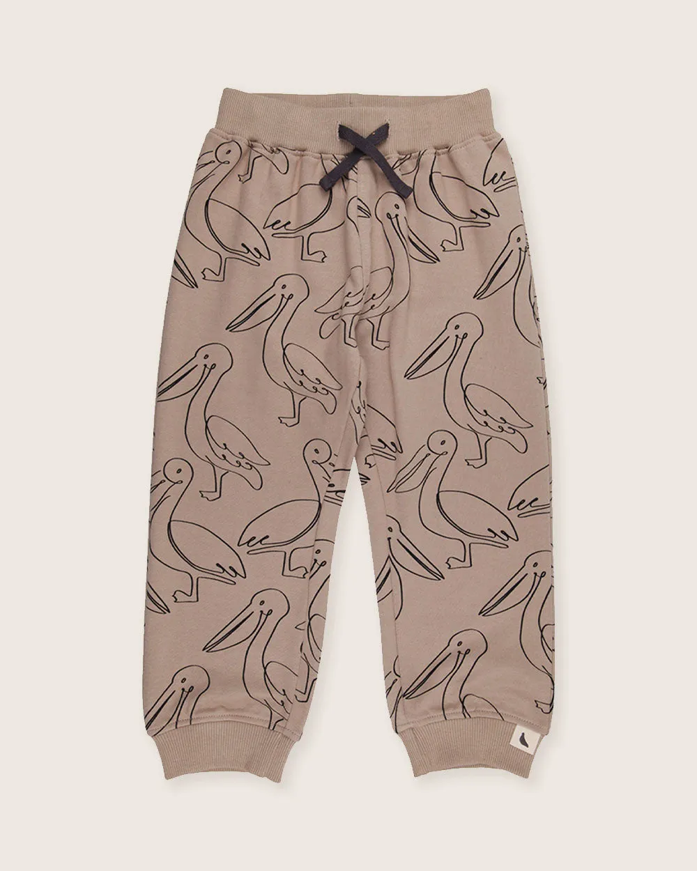 Beige Pelican Print Joggers