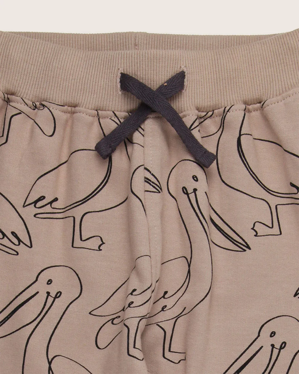 Beige Pelican Print Joggers