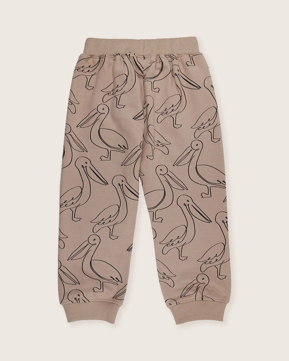 Beige Pelican Print Joggers