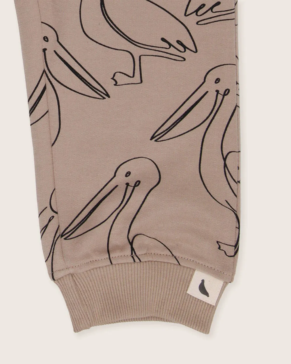 Beige Pelican Print Joggers