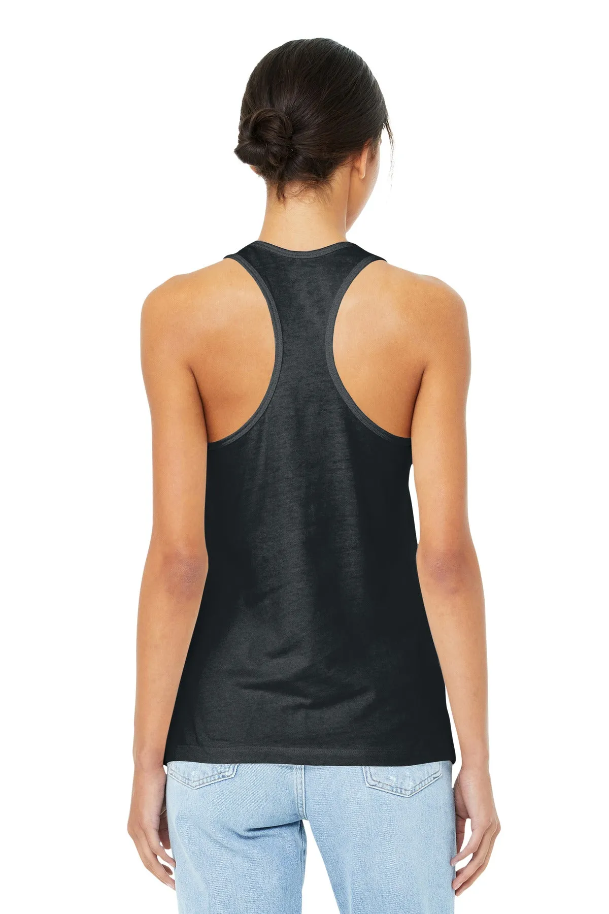 BELLA CANVAS  Women's Jersey Racerback Tank. BC6008 Dark Grey Heather