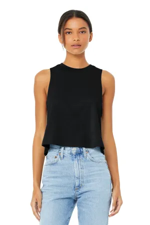 BELLA CANVAS  Women's Racerback Cropped Tank. BC6682 Solid Black Blend