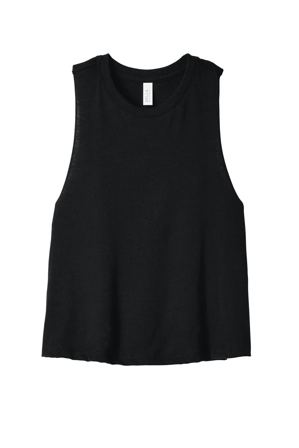BELLA CANVAS  Women's Racerback Cropped Tank. BC6682 Solid Black Blend