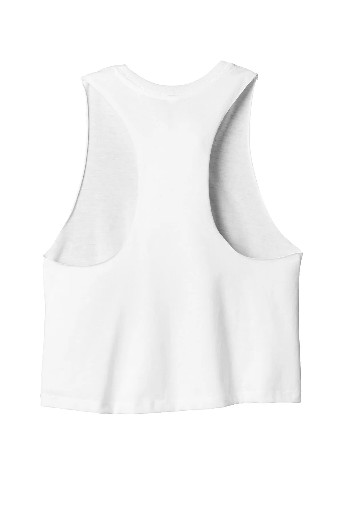 BELLA CANVAS  Women's Racerback Cropped Tank. BC6682 Solid White Blend