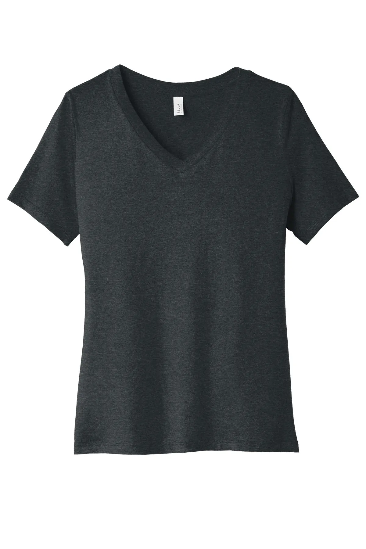 BELLA CANVAS Women's Relaxed Heather CVC V-Neck Tee BC6405CVC Dark Grey Heather