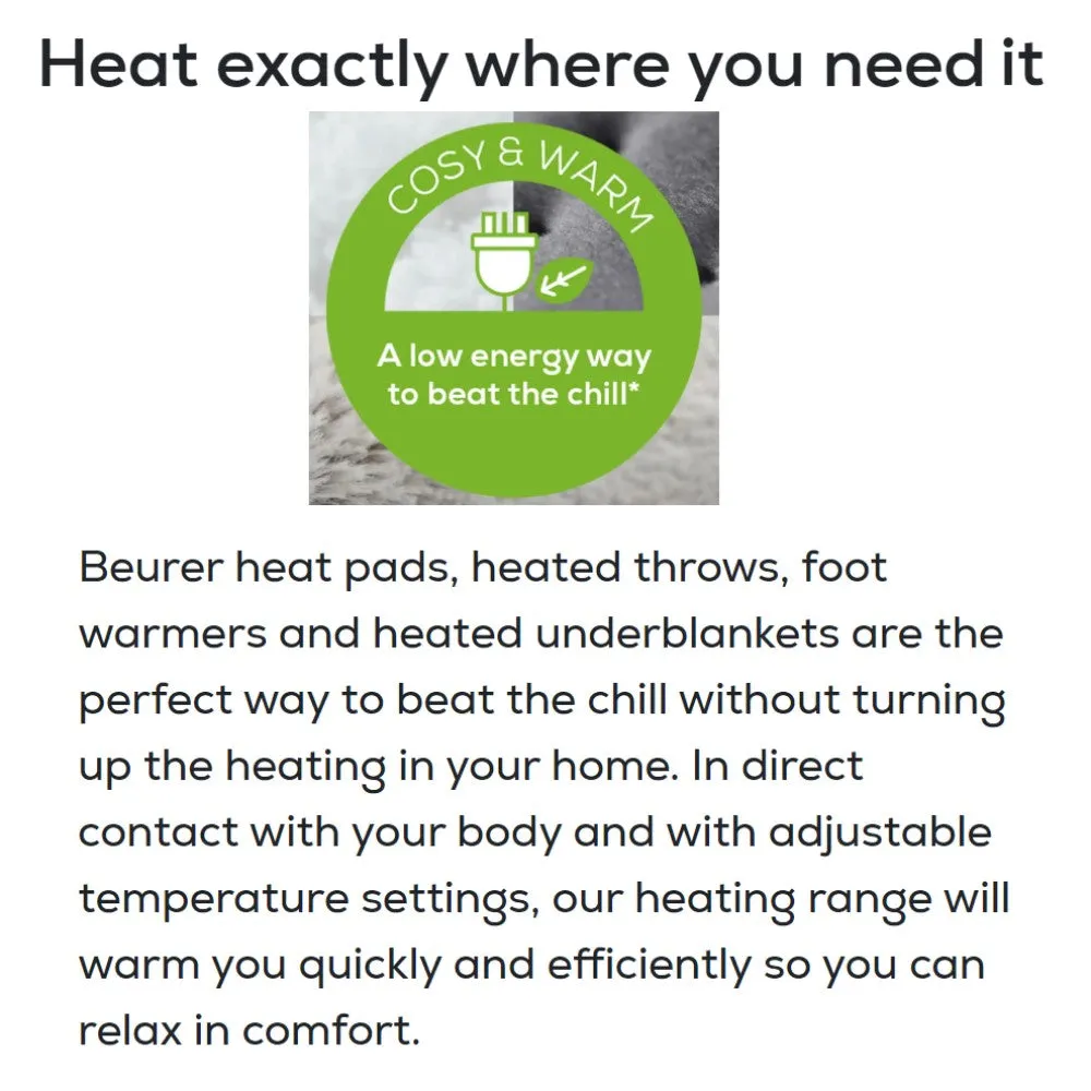 Beurer HK 123 XXL Heat Pad Low Energy Use & Eco Friendly XXL 60x30cm - Grey