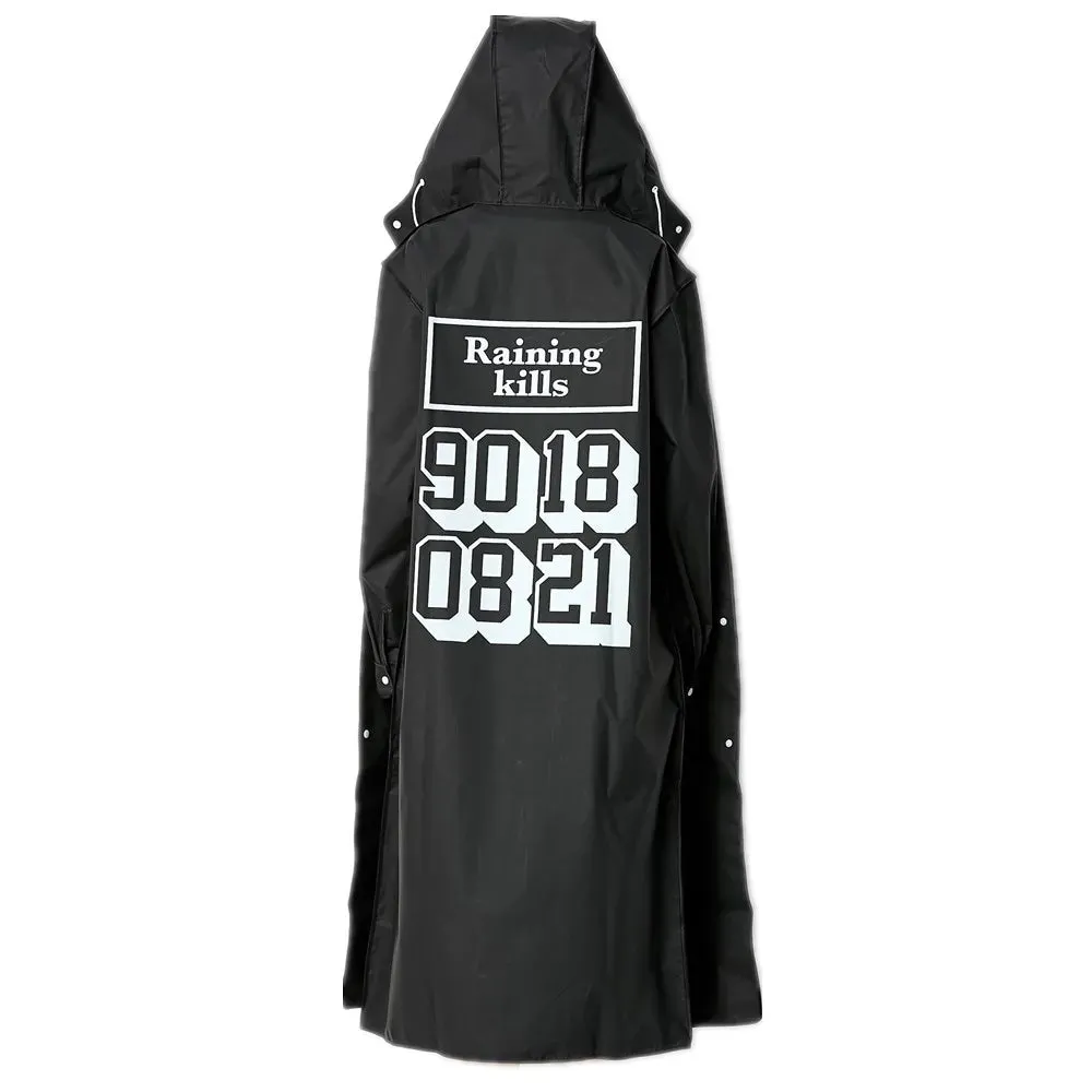 Big Size Men & Women Thin Black Raincoat - Slim Waterproof Adult Poncho