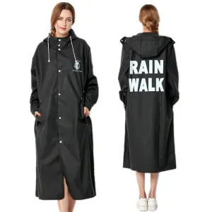 Big Size Men & Women Thin Black Raincoat - Slim Waterproof Adult Poncho