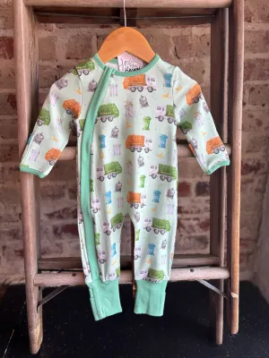 Big Truck Cotton Onesie- Zipper