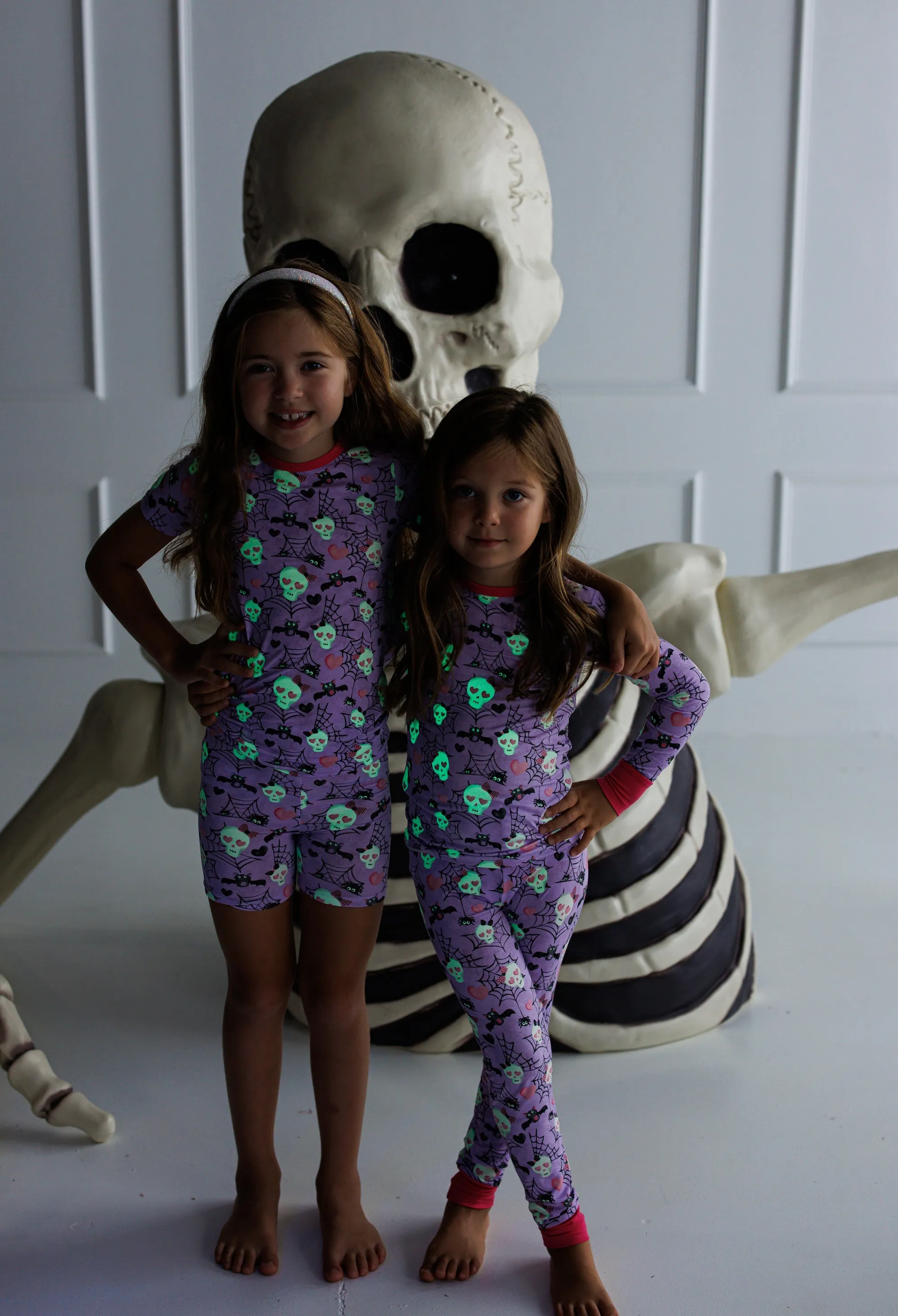 Birdie Bean Carrie Glow in the Dark Skeleton 2-piece Long Sleeve Pajamas with Pants