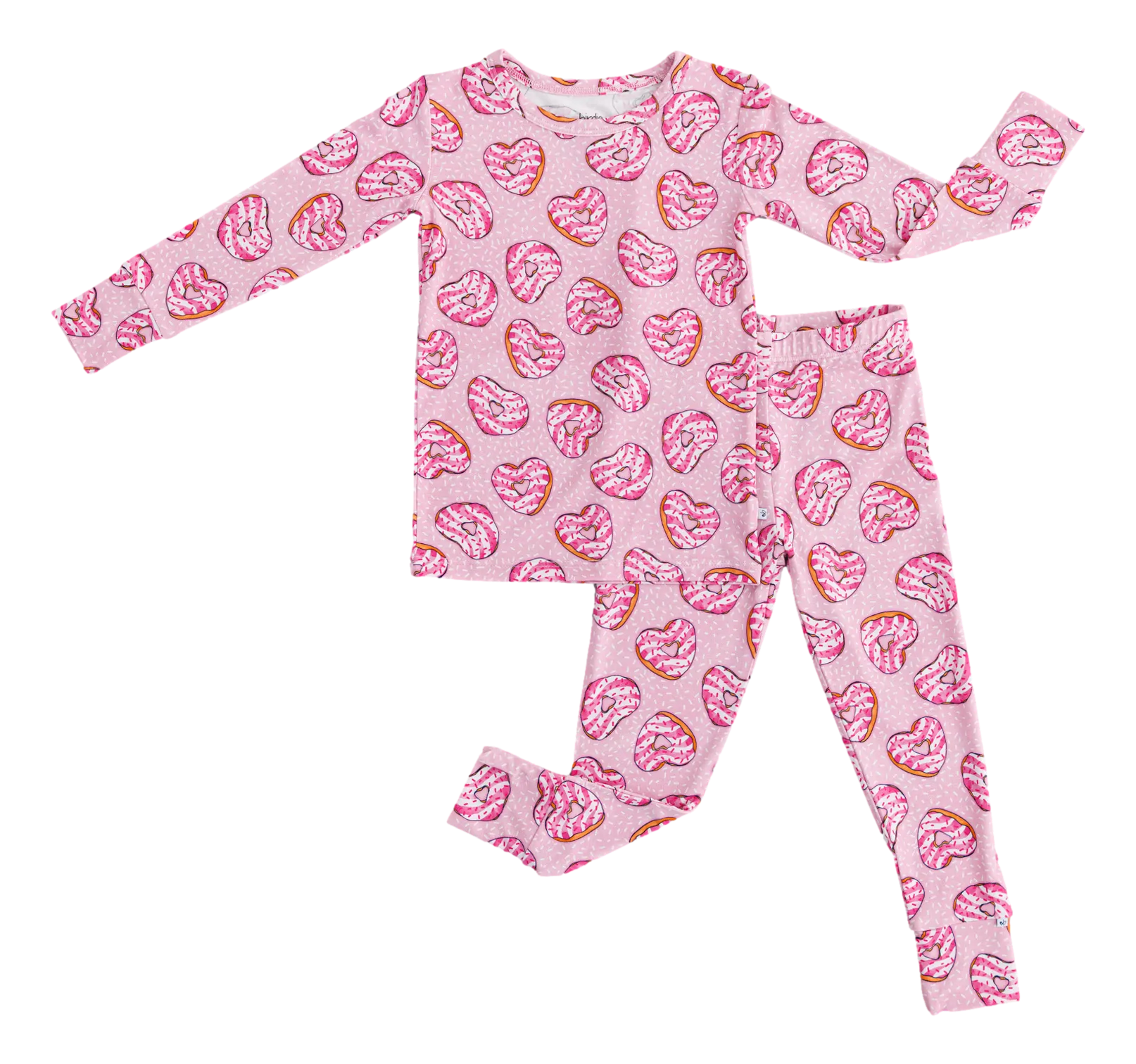 Birdie Bean Valentine's Day Emma Pink Heart Donuts 2-piece Pajamas