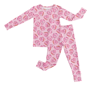 Birdie Bean Valentine's Day Emma Pink Heart Donuts 2-piece Pajamas