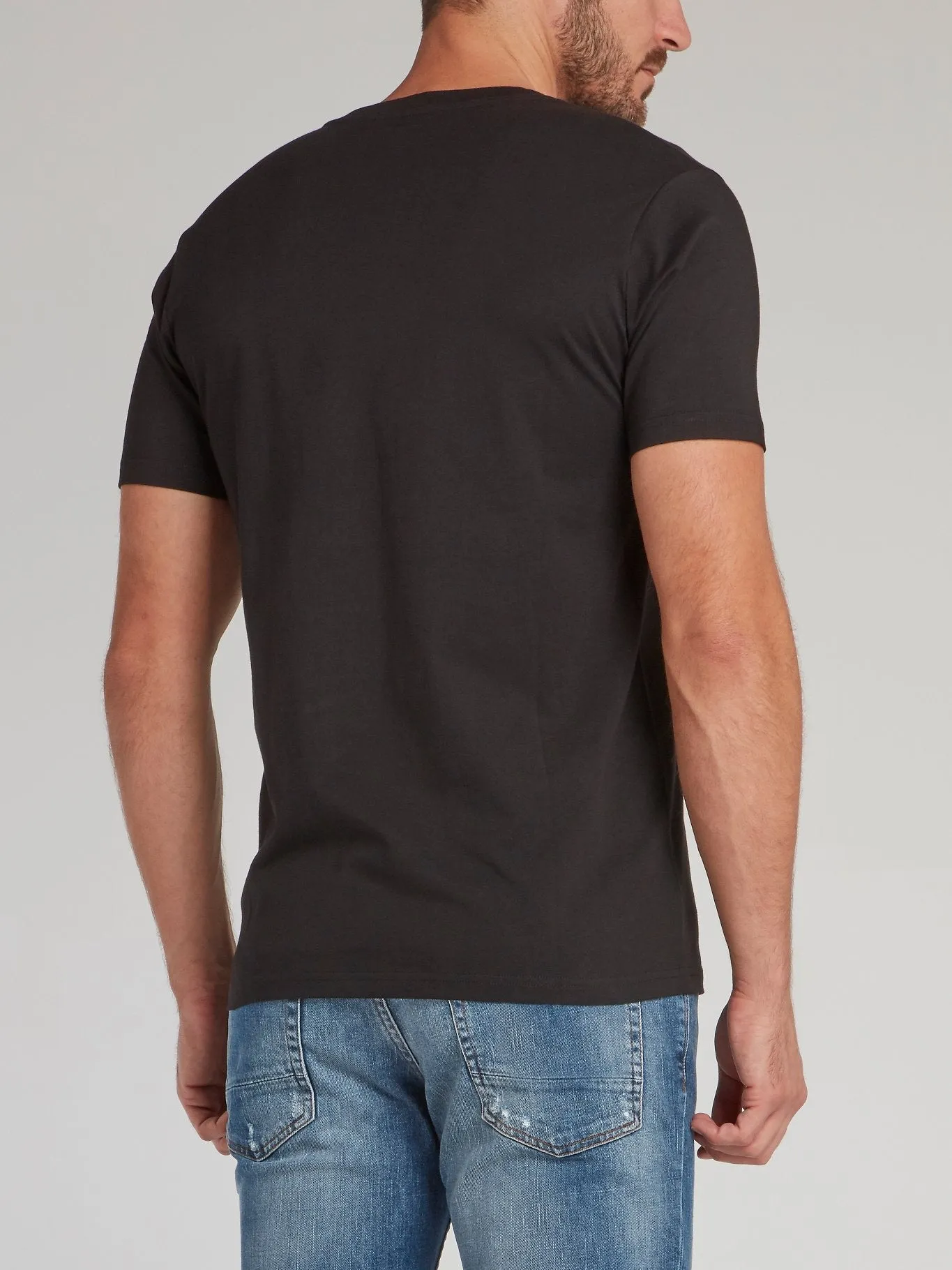 Black Crack Print T-Shirt