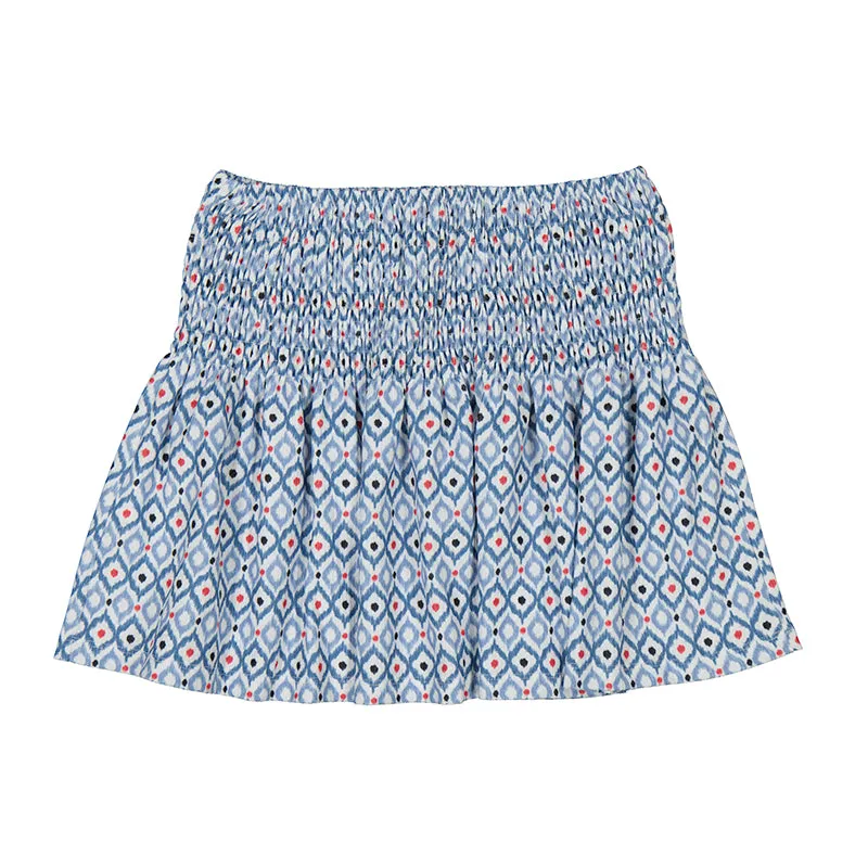 Blue Diamond Smocked Waist Skirt