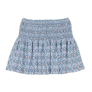 Blue Diamond Smocked Waist Skirt