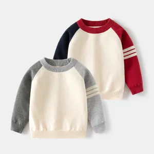 Boys sweater thin children's knitted sweater 2025 spring and autumn new boys inner bottoming shirt baby top tide