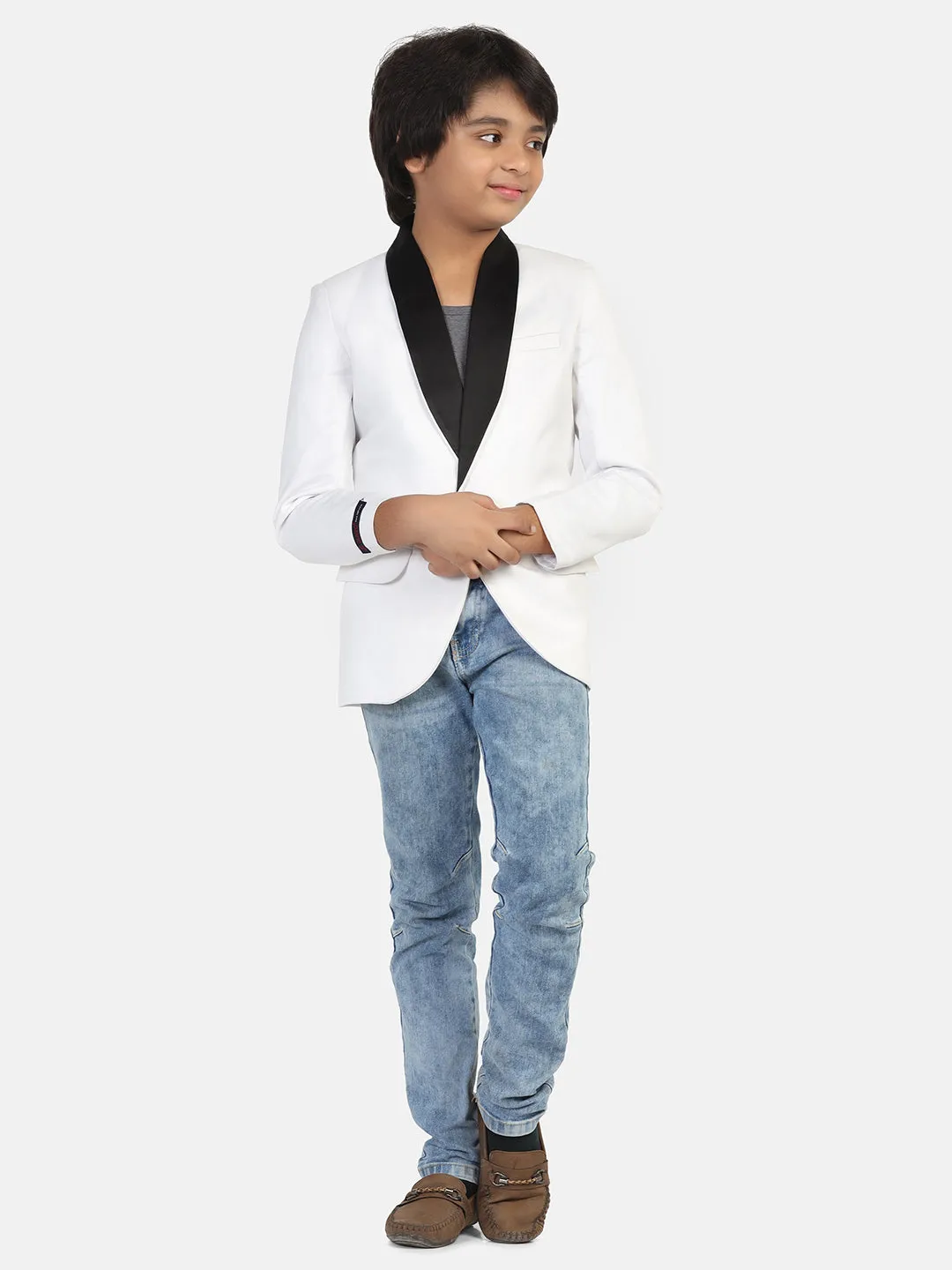 Boys White Tuxedo Blazer