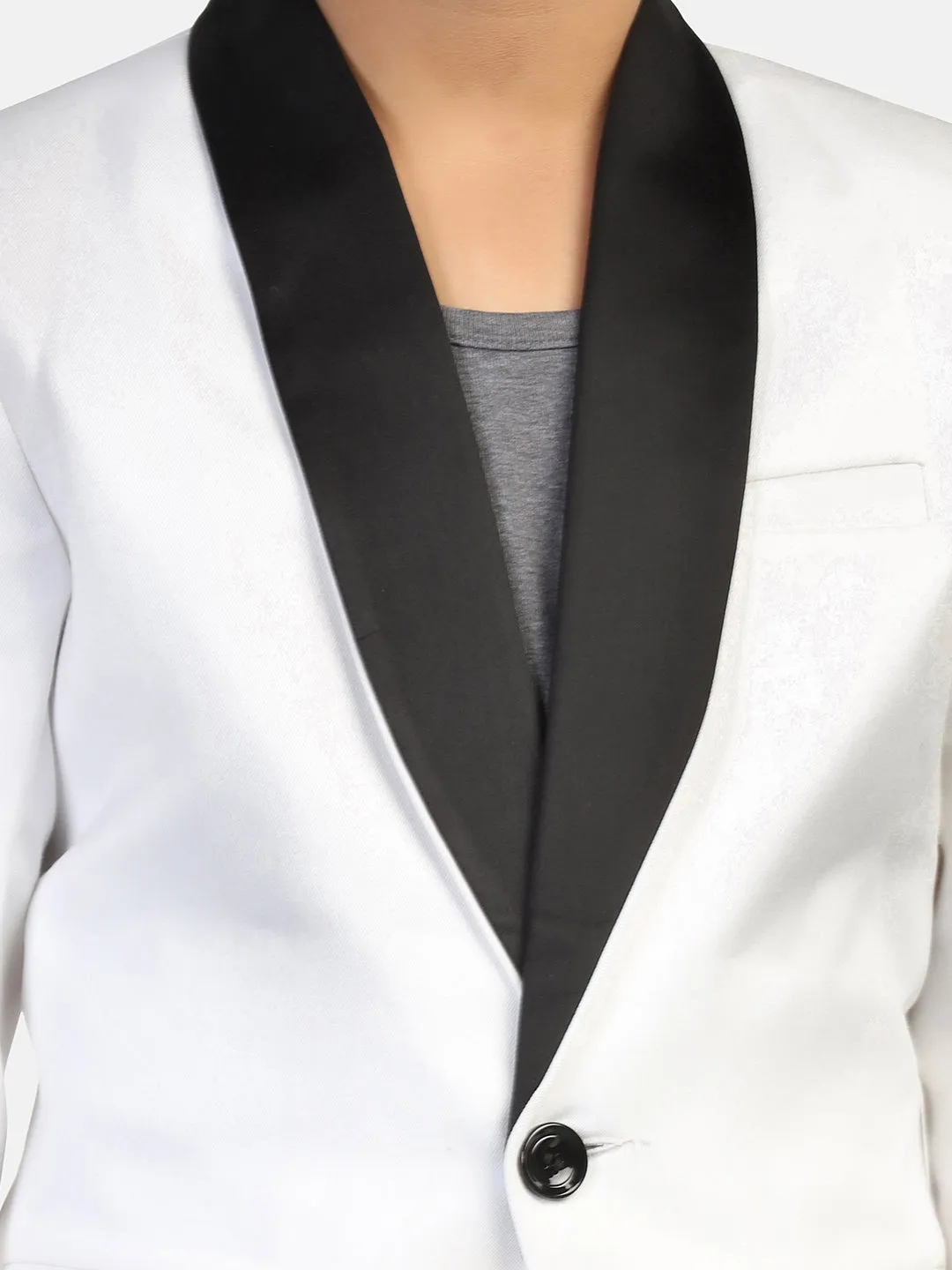 Boys White Tuxedo Blazer