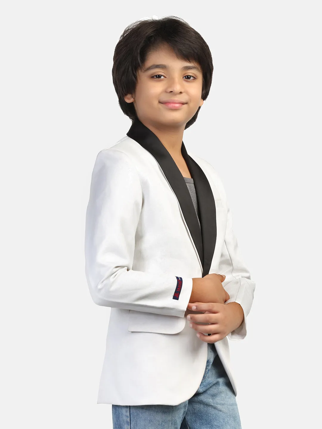 Boys White Tuxedo Blazer