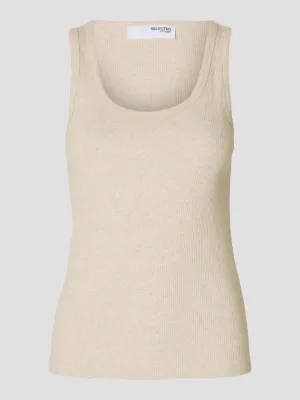 Camiseta sin mangas beige