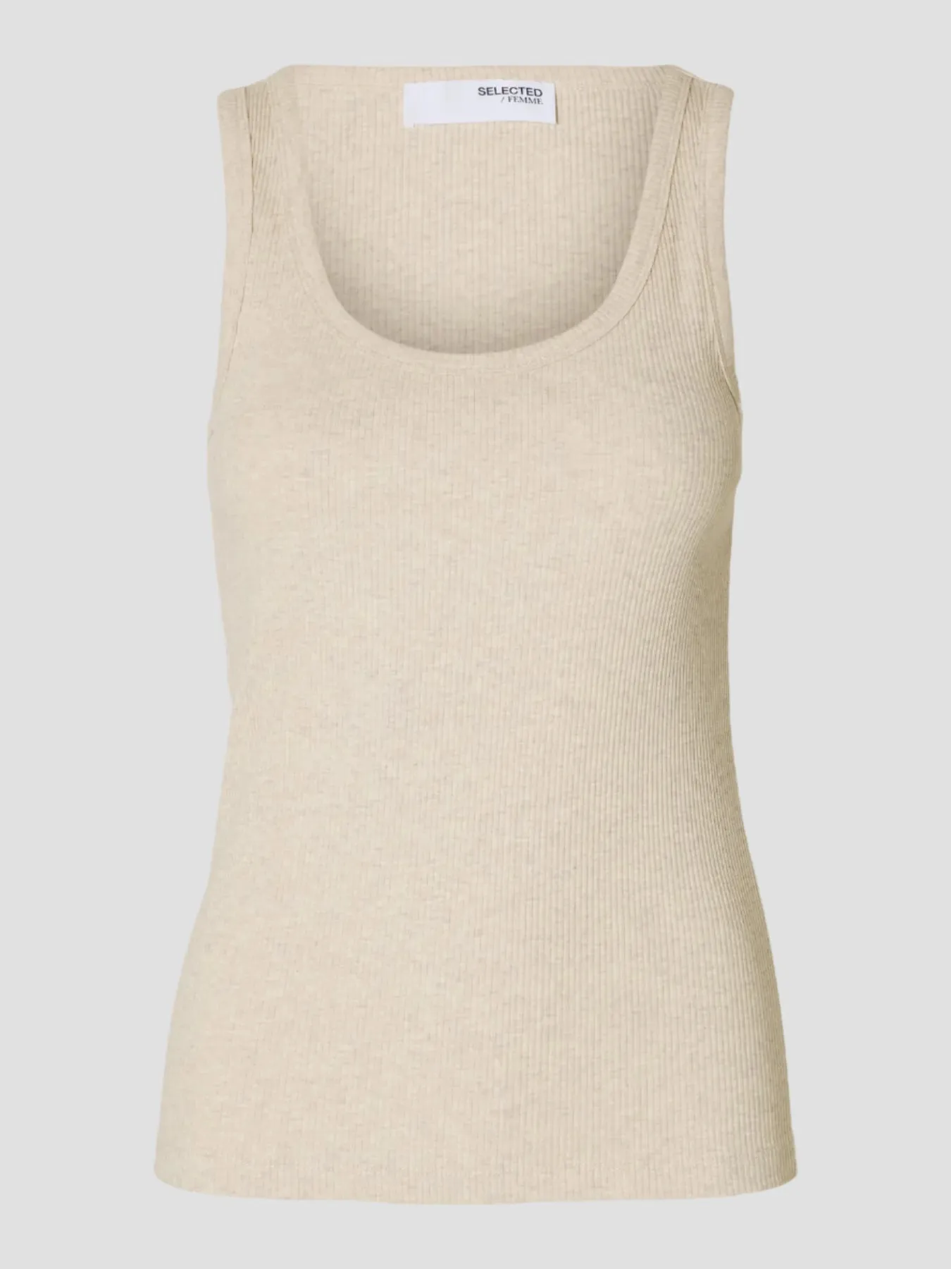 Camiseta sin mangas beige