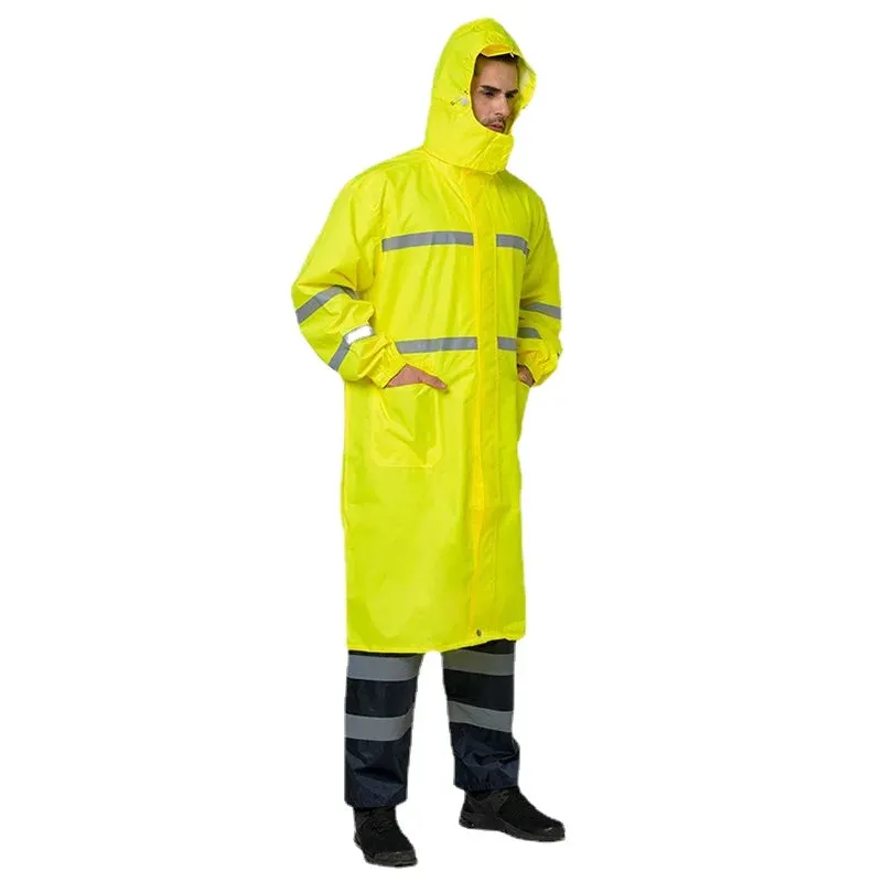 Camouflage Reflective Long One-Piece Raincoat - Waterproof Poncho for Men and Women