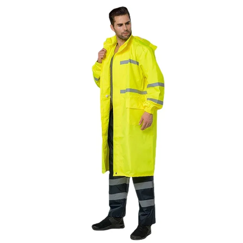 Camouflage Reflective Long One-Piece Raincoat - Waterproof Poncho for Men and Women