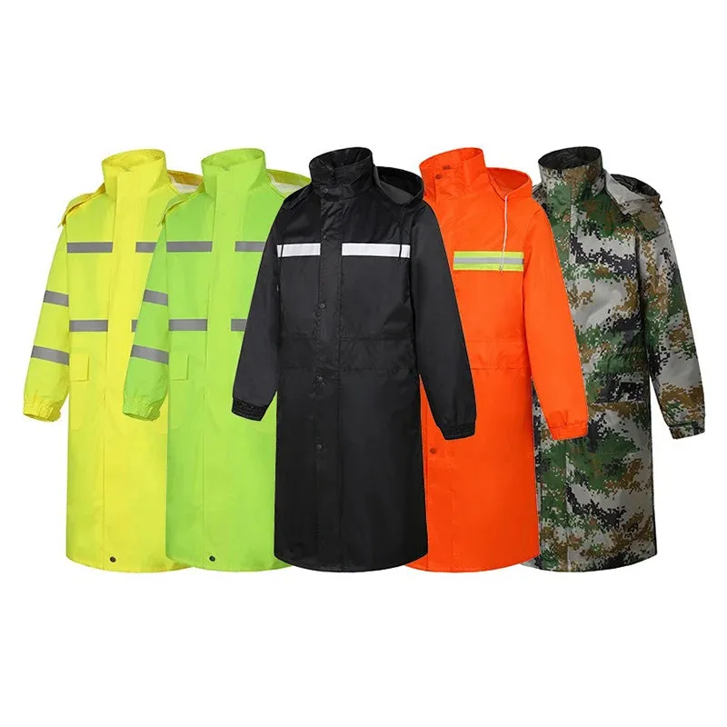Camouflage Reflective Long One-Piece Raincoat - Waterproof Poncho for Men and Women