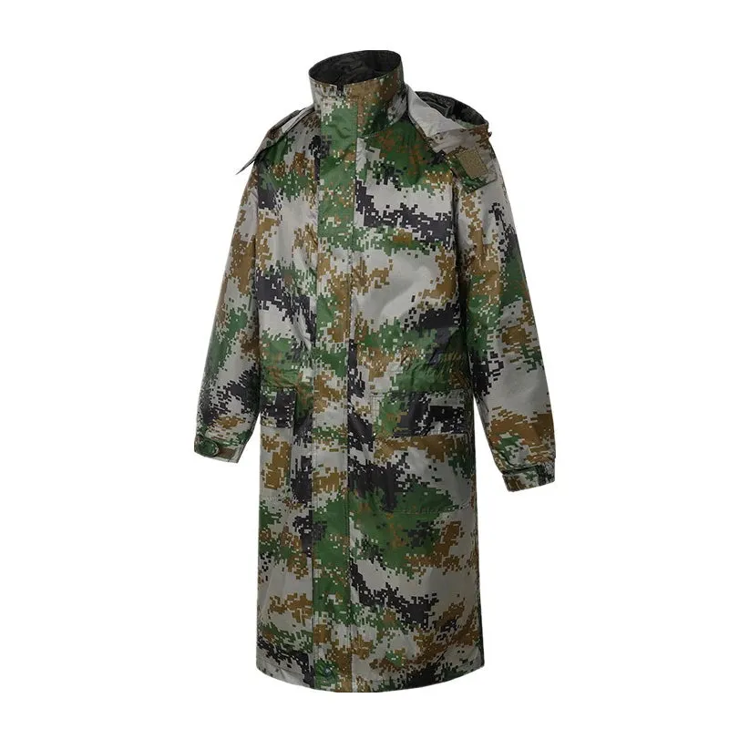 Camouflage Reflective Long One-Piece Raincoat - Waterproof Poncho for Men and Women
