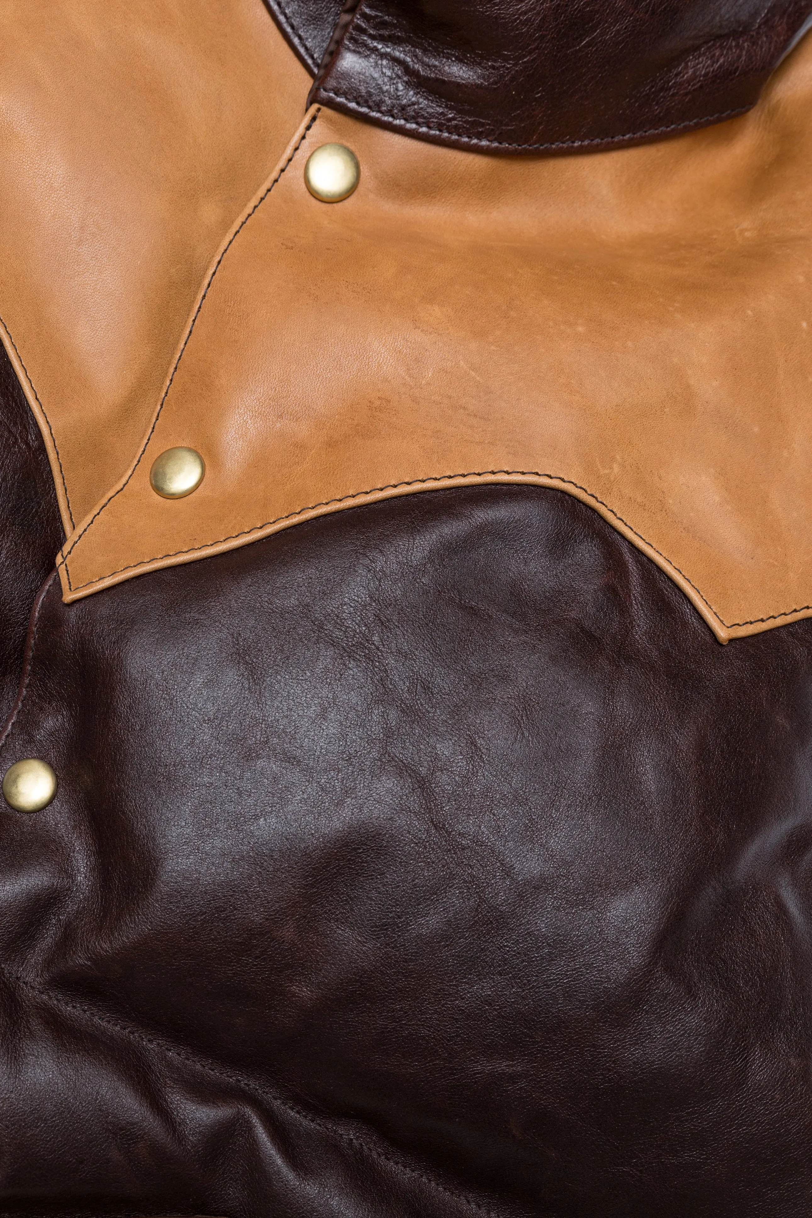 CHALLENGER Down Vest Duo-Tone in Seal Brown Shinki Hikaku Horsehide (RCL-10083D)