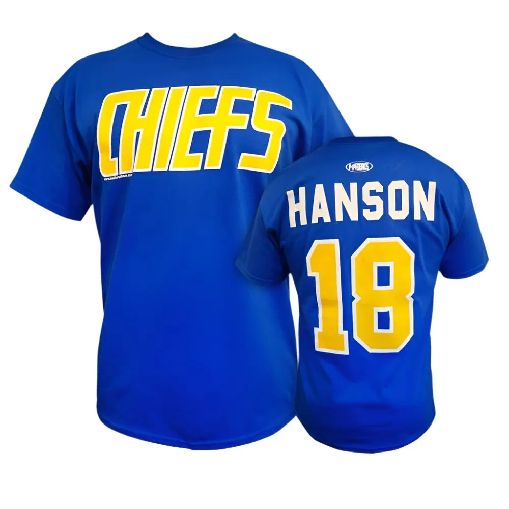 Charlestown Chiefs Jeff Hanson Slapshot T-Shirt