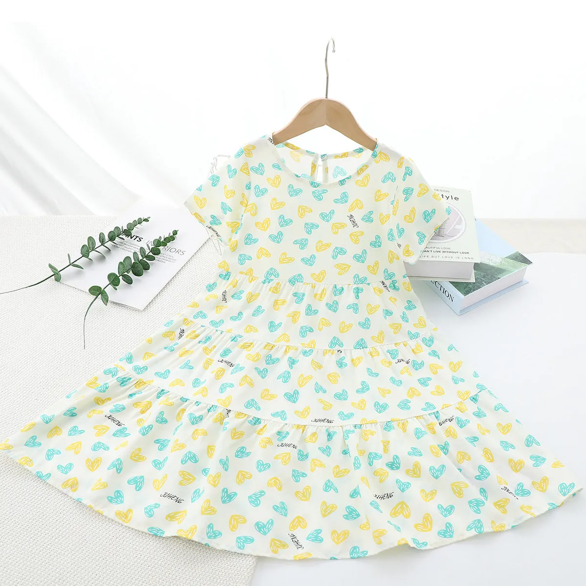 Children's Clothing 2025 Summer New Children's Noil Poplin Dress Girls' Princess Dress Women's Baby Breathable Thin Dress