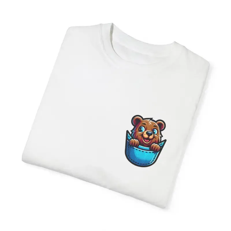 Chill Bear in a Pocket Tee for Trendy Cotton Style