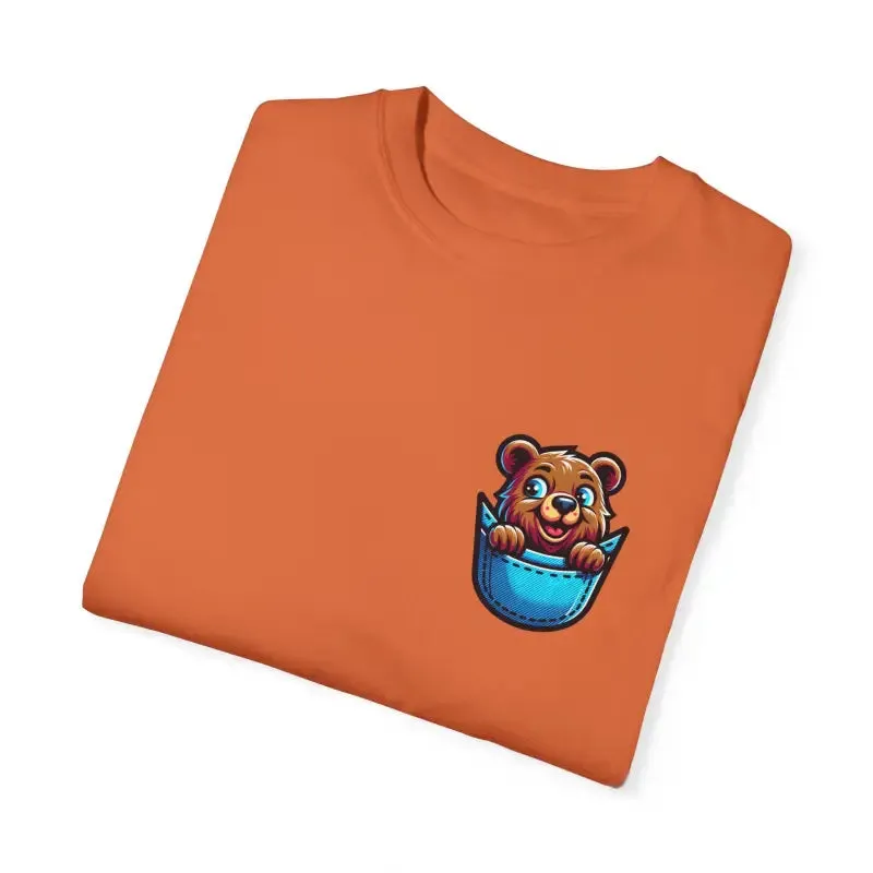 Chill Bear in a Pocket Tee for Trendy Cotton Style