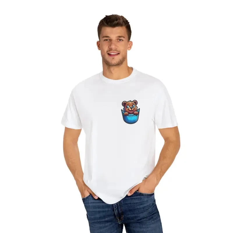 Chill Bear in a Pocket Tee for Trendy Cotton Style